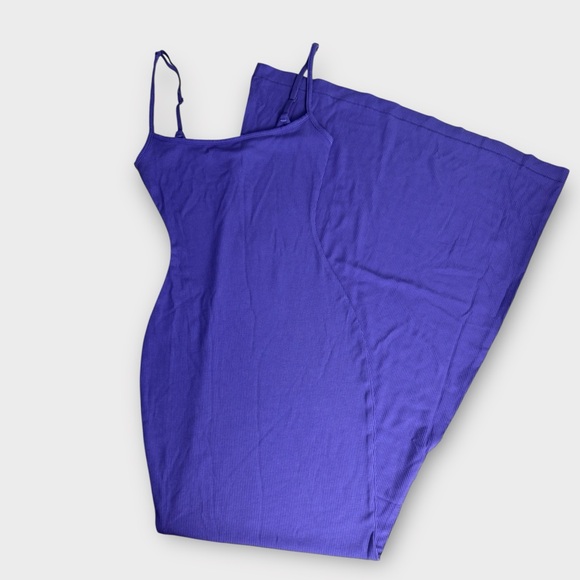 💜 SKIMS Soft Lounge Long Slip Dress | Purple/Tanzanite XXS NWOT Ribbed Maxi - Picture 4 of 7